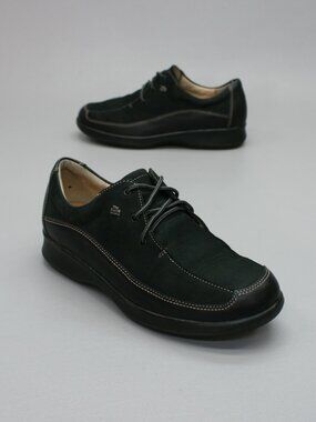 Finn Comfort 5 UK Ladies (7.5 US) Acapulco Black Nubuck Lace up Sport/City Shoes
